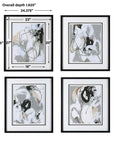 Tangled Threads - Abstract Framed Prints (Set of 4) - Silver