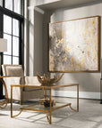 Golden Raindrops - Modern Abstract Art - Beige