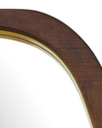 Zachari - Asymmetrical Tall Mirror - Gold / Woodtone