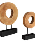 Ashlea - Wooden Sculptures (Set of 2) - Light Brown & Black