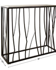 Reed - Travertine Console Table - Black & Light Brown