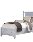 Bonanza - Ocean Blue Linen Upholstered Bed With Storage Footboard