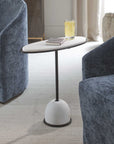 Morro - Marble Side Table - White / Black