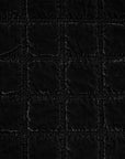 Stella - Faux Silk Velvet Double Box Stitch Throw - Black