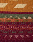 Solace - King Reversible Quilt Set Set of 3 - Red / Orange / Brown