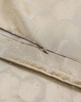 Honeycomb - King Jacquard Duvet Cover Set Set of 3 - Light Gold