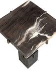 Rowman - Petrified Wood Accent Table - Bronze