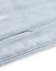 Stella - Full/Queen Faux Silk Velvet Double Box Stitch Quilt Set Set of 3 - Icy Blue