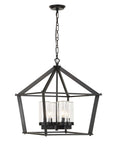 Evanston - 4 Light Indoor-Outdoor Pendant - Black