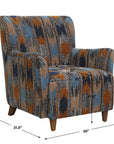 Lainey - Upholstered Ikat Armchair - Blue / Brown / Orange