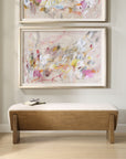 Wedged - Ivory Fabric Bench
