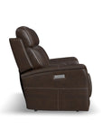 View - Power Reclining Loveseat With Console, Power Headrest & Lumbar