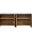 Brinson - Carved Wood 4 Door Cabinet - White / Woodtone