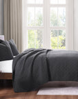 Cotton Comfort - Full/Queen Quilt Set Set of 3 - Charcoal