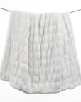 Ruched Rabbit - Double-Sided Oversized Throw - White