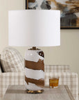 Ararat - Swirl Table Lamp - Brown / White