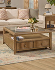 Reed - Square Coffee Table With Casters - Driftwood Oak