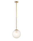Ripple - 1 Light Frost Glass Pendant - Gold