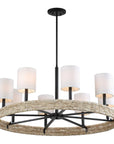 Faiyam - 8 Light Rattan Chandelier - Black