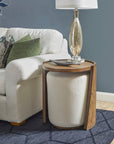 Lyra - End Table - Dark Brown / White