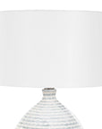 Clary - Horizontally Striped Table Lamp - Gray / White
