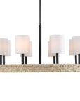Faiyam - 8 Light Rattan Chandelier - Black
