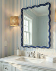 Camellia - Rectangle Wall Mirror - Blue