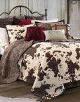 Elsa Cowhide - King Reversible Quilt Set Set of 3 - Chocolate