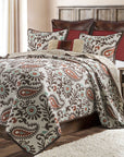 Rebecca - Twin Paisley Reversible Quilt Set Set of 2 - Turquoise / Brown