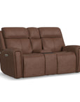 Warren - Power Reclining Loveseat With Console, Power Headrest & Lumbar