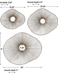 Avarie - Metal Wall Art (Set of 3) - Gold
