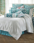 Catalina - Full Duvet Cover Set Set of 4 - Blue / White