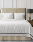 Liza White Matelasse - King Coverlet Set (Set of 4) - White / Black