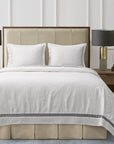 Liza White Matelasse - King Coverlet Set Set of 4 - White / Black