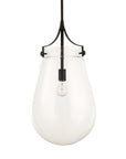 Dewdrop - 1 Light Glass Shade Pendant - Black