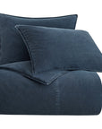 Cotton Canvas - King Stonewashed Duvet Cover Set Set of 3 - Denim