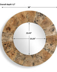 Hiram - Round Wood Mirror - Woodtone