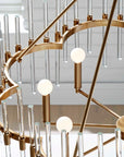 Crystal - Stick 8 Light Chandelier - Brass