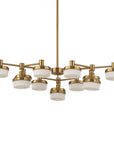 Wedge - 12 Light LED Brass Chandelier - White / Gold