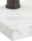 Pelton - Marble Glass Drink Table - Bronze / White