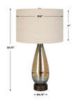 Baltic - Teardrop Glass Table Lamp - Dark Brown