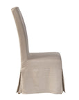 Linen Floor Length Slip Covered Parsons Chair Set of 2 - Beige