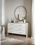 Cascade - Round Mirror - Light Brown