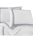 Border Embroidery - Queen Duvet Cover Set (Set of 3) - Navy
