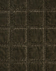 Stella - Faux Silk Velvet Double Box Stitch Throw - Fern Green
