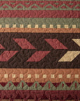 Broken Arrow - Twin Reversible Quilt Set Set of 2 - Red / Tan / Brown