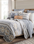 Desert Sage - Full/Queen Reversible Quilt Set Set of 3 - Tan / White / Gray