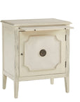 Linen & Beaded Front End Table - White