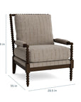 Pippa Accent Chair with Spool-Styled Wood Frame
