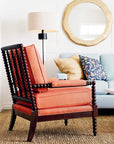 Pippa Accent Chair with Spool-Styled Wood Frame